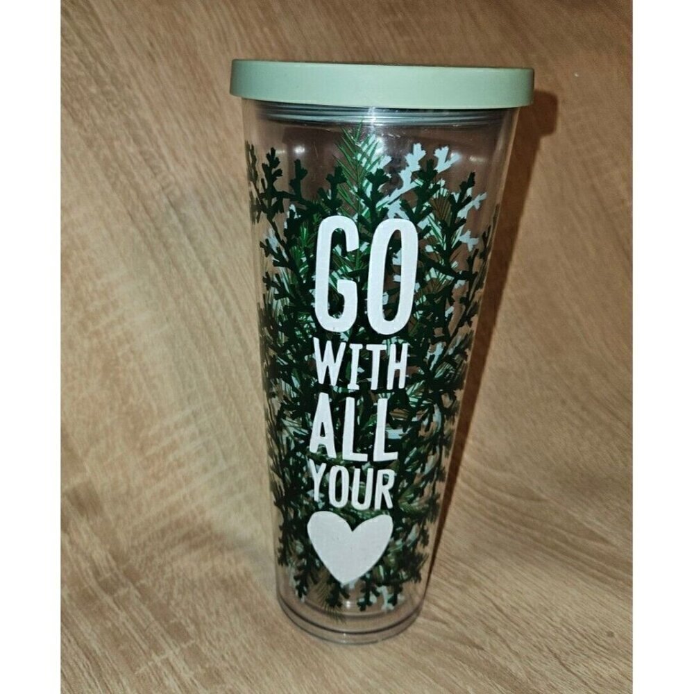 RARE Starbucks  2017 "Go With All Your Heart" VENTI TUMBLER 24oz No Straw